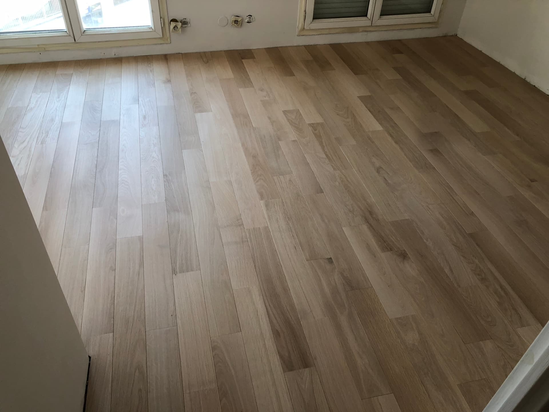 Pose parquet chevron chêne Boulogne
