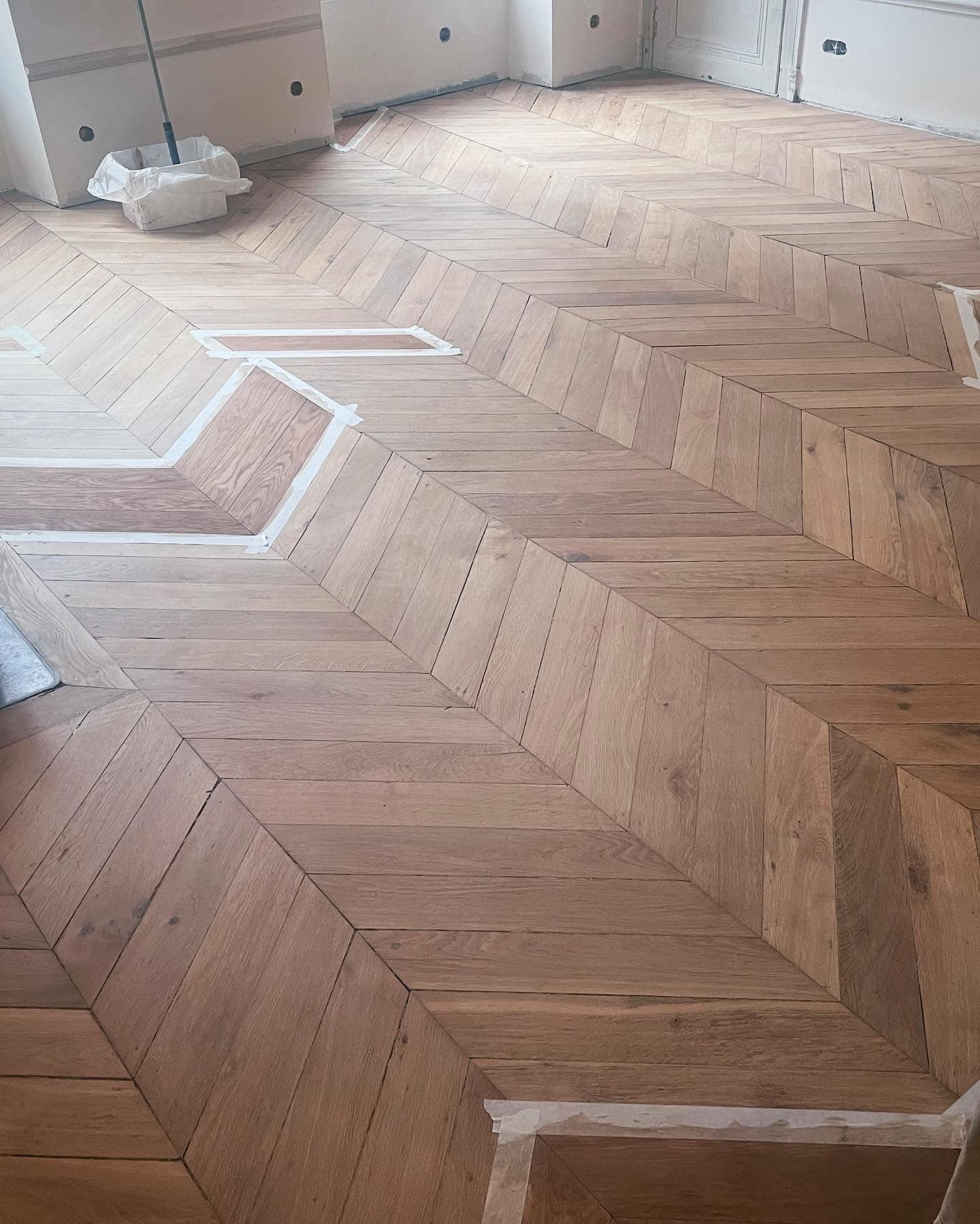 Parquet chêne clair après vitrification mate